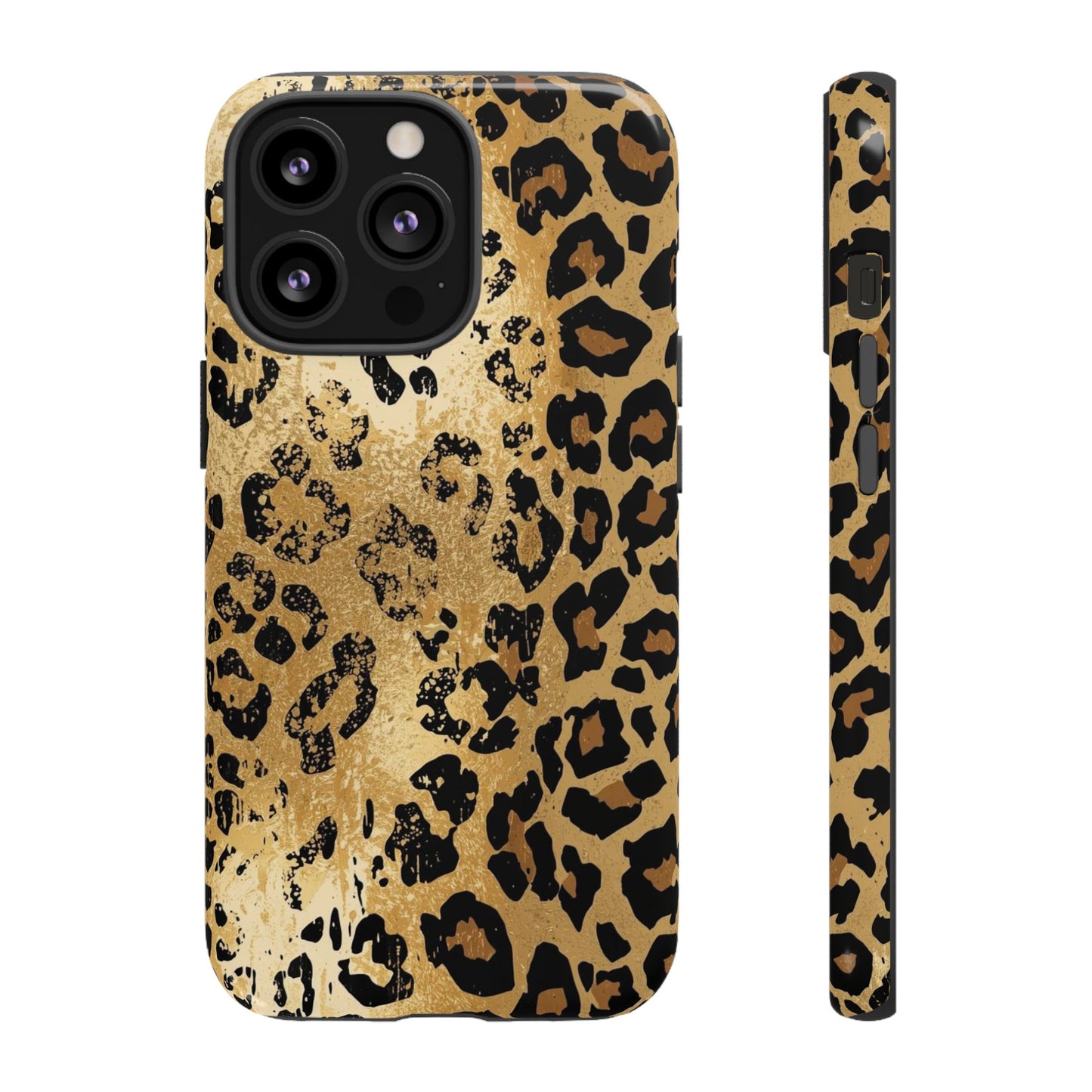 Leopard Print Tough Phone Case — Durable Protective iPhone Cover