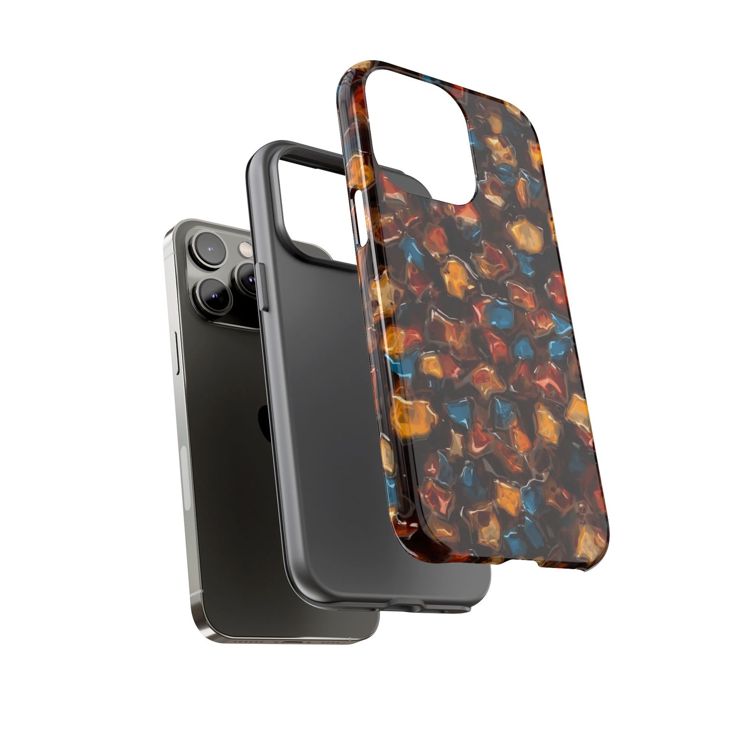 Phone Case - Amber Tortoiseshell Mosaic Protective Cover