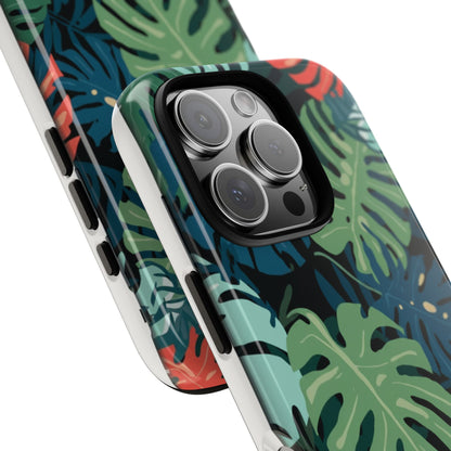 Tropical Monstera Phone Case — Colorful Leaf Protective Tough Case