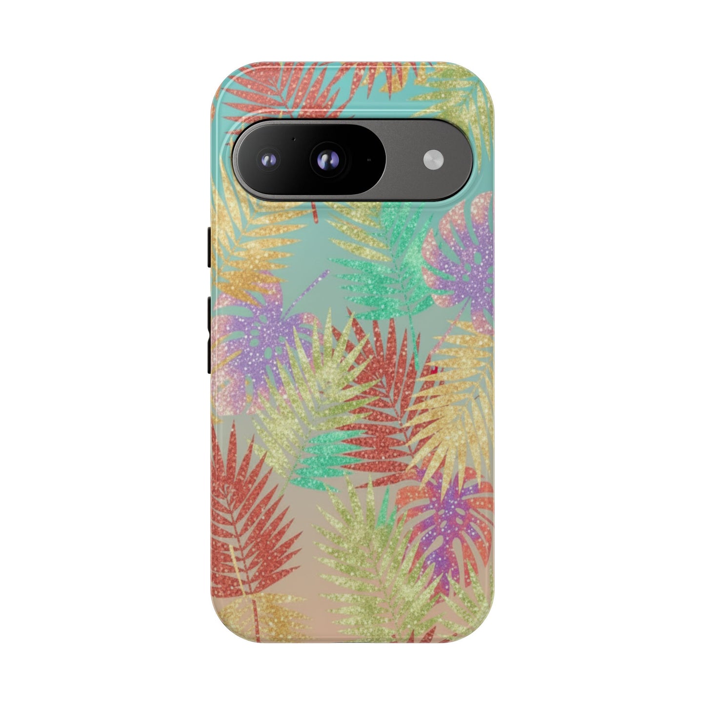 Tropical Palm Leaf Tough Phone Case – Colorful Pastel Botanical Protection