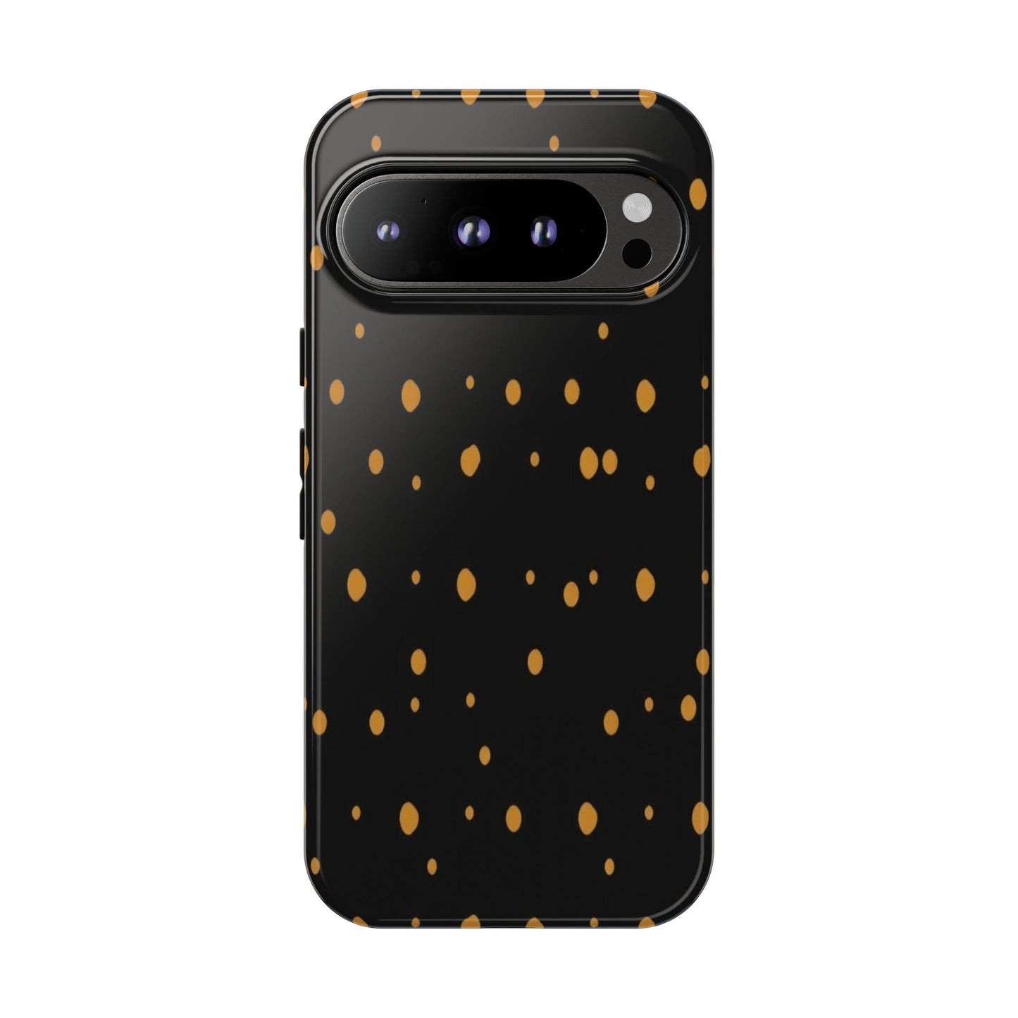 Black & Gold Dot Tough Phone Case — Protective Sparkle Pattern
