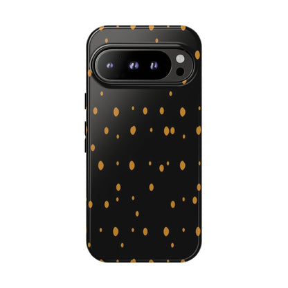 Black & Gold Dot Tough Phone Case — Protective Sparkle Pattern