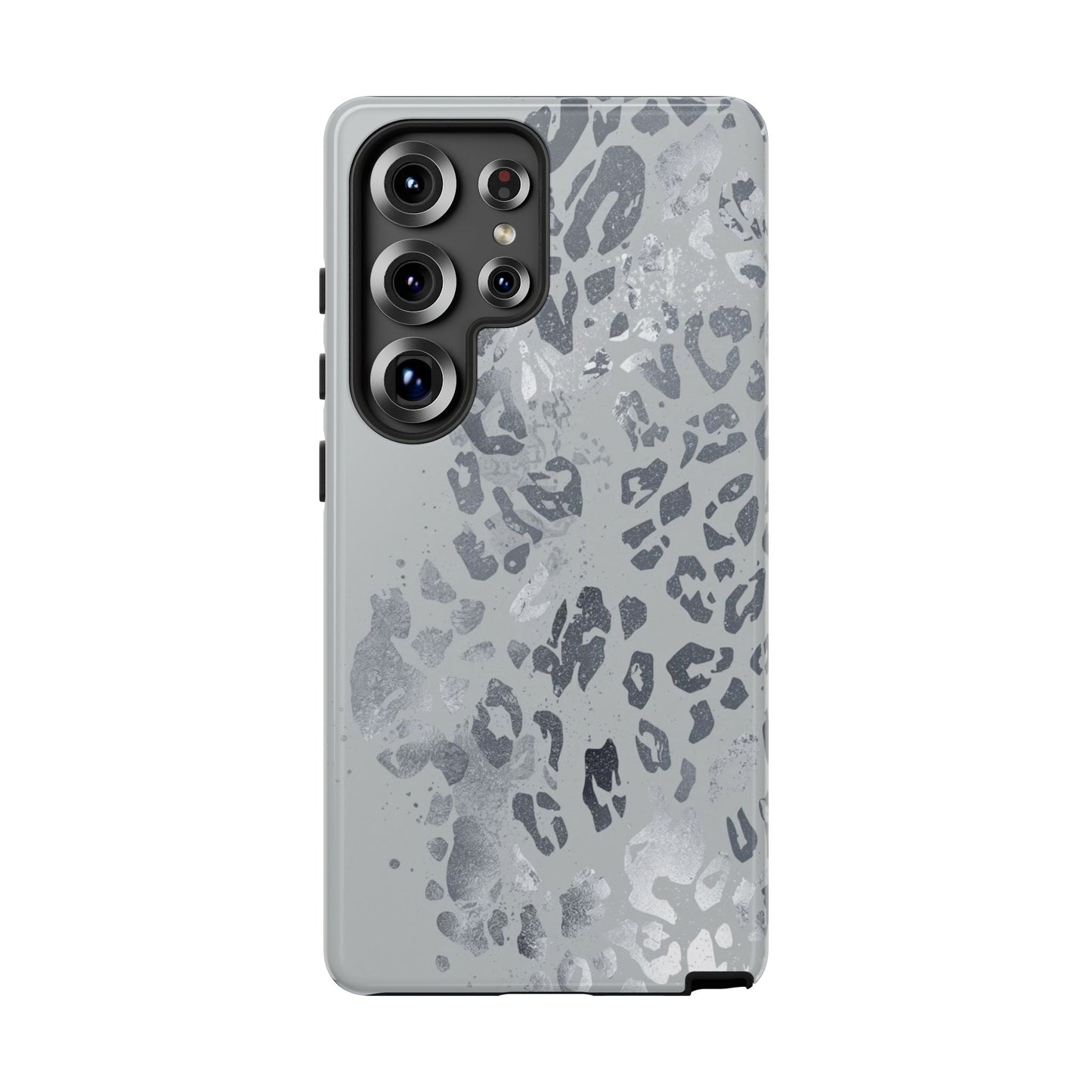 Gray Leopard Print Tough Phone Case