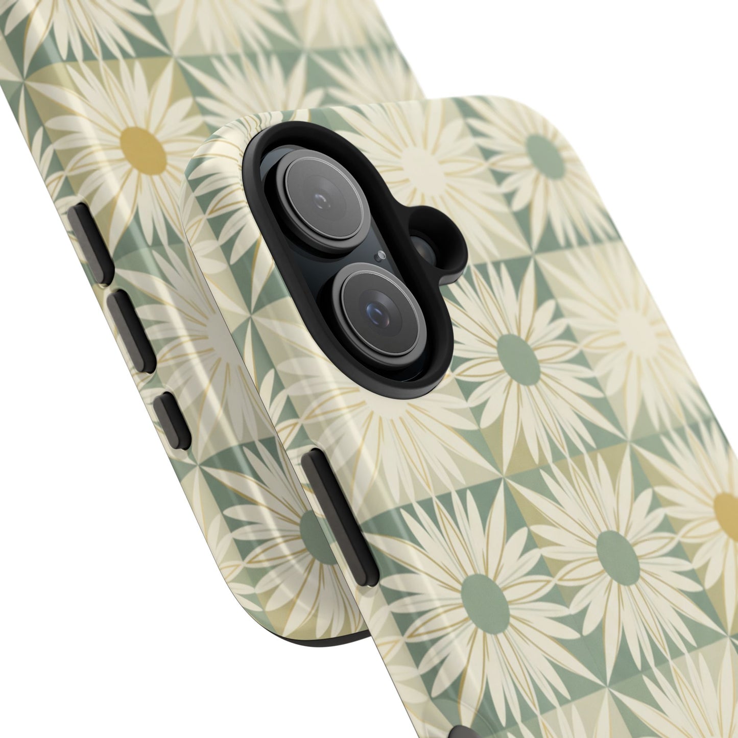 Retro Daisy Tough Phone Case — Vintage Floral Protective Cover for iPhone