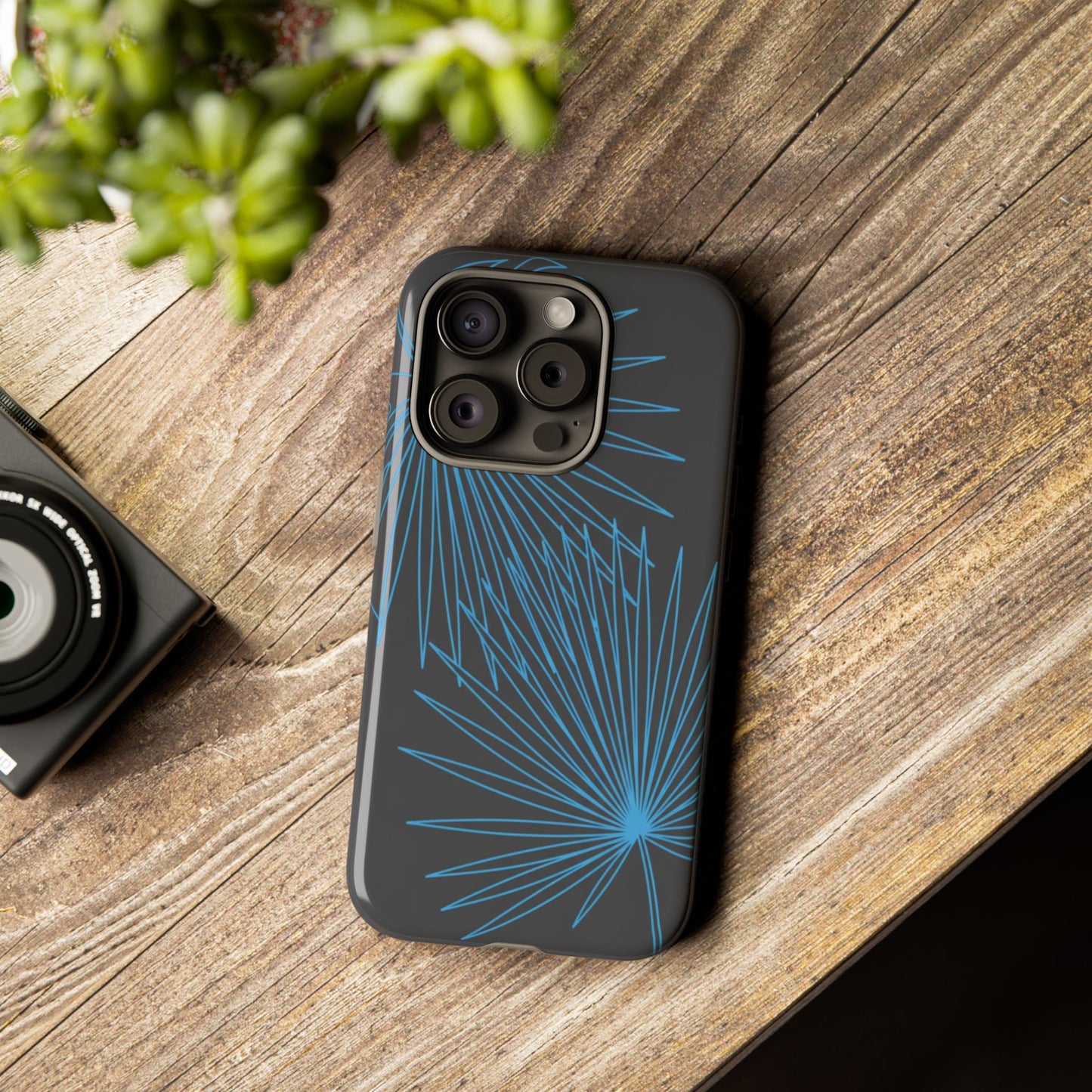 Blue Dandelion Burst Tough Phone Case — Protective Floral iPhone Cover