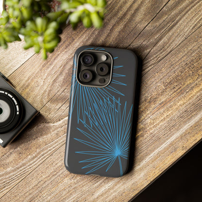Blue Dandelion Burst Tough Phone Case — Protective Floral iPhone Cover