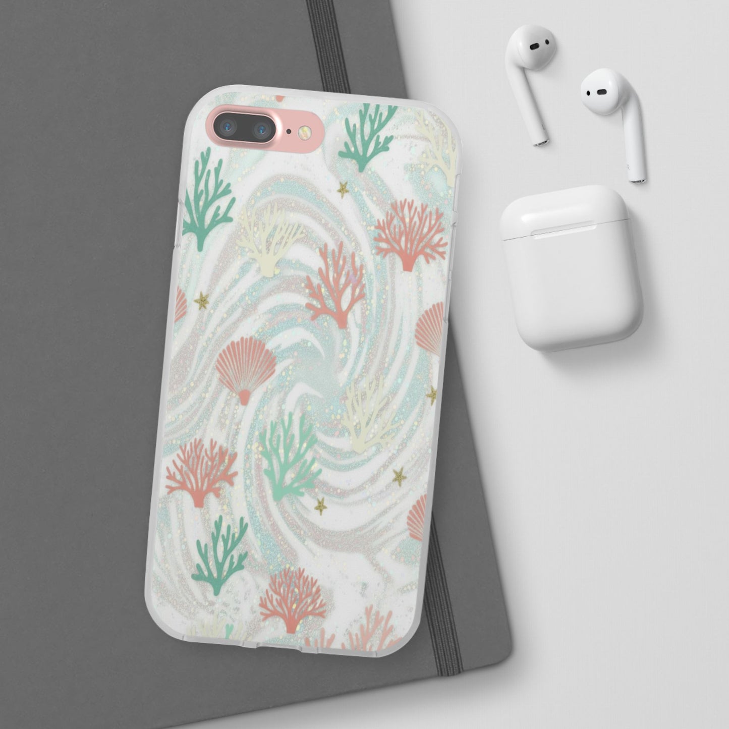 Pastel Seashell Phone Case — Coral Reef Wave iPhone Cover
