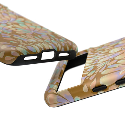 Floral Burst Tough Phone Case – Gold Pastel Botanical Protection
