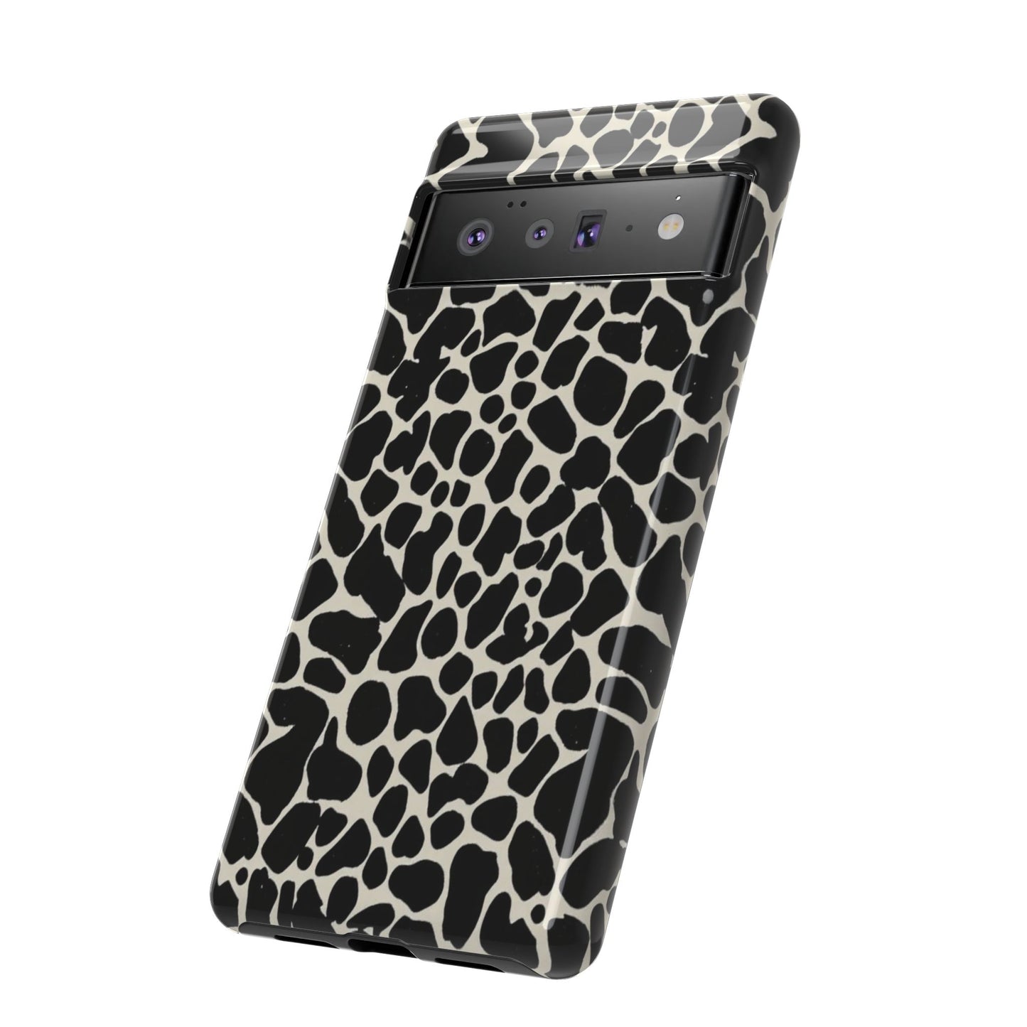 Black and White Cowhide Phone Case — Protective Tough Case