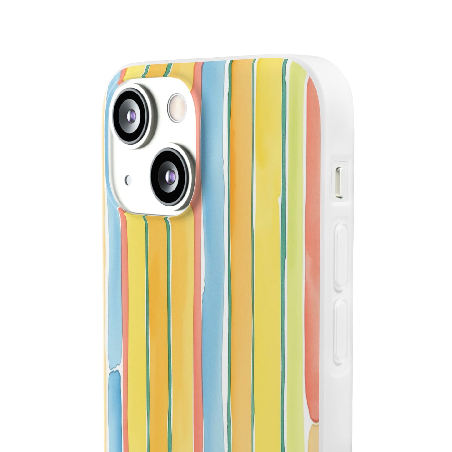 Watercolor Stripe Phone Case — Bright Pastel Vertical Stripes Protective Flexi Case