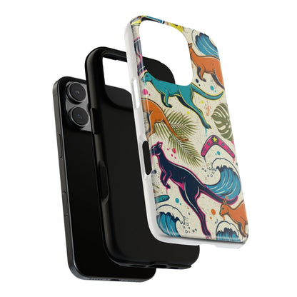 Tough Cases — Colorful Surfing Kangaroo Phone Case