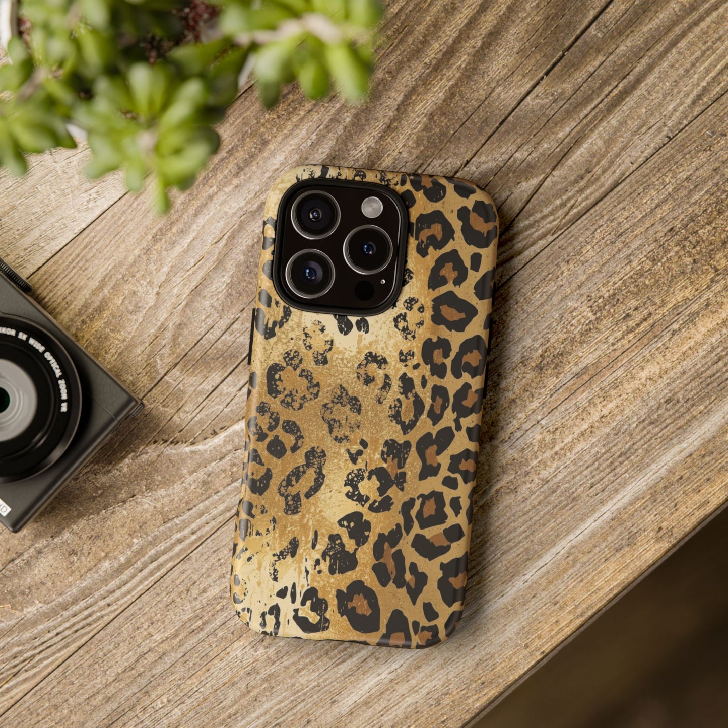 Leopard Print Tough Phone Case — Durable Protective iPhone Cover