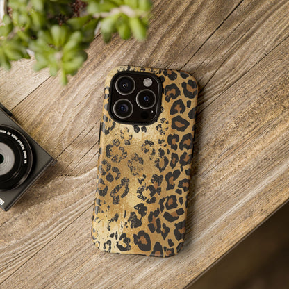Leopard Print Tough Phone Case — Durable Protective iPhone Cover
