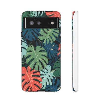 Tropical Monstera Phone Case — Colorful Leaf Protective Tough Case
