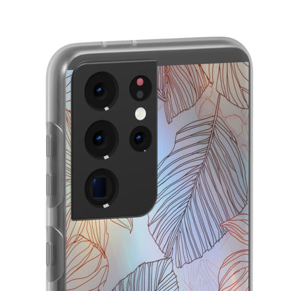 Floral Holographic Phone Case — Iridescent Leaves & Flowers Flexi Case