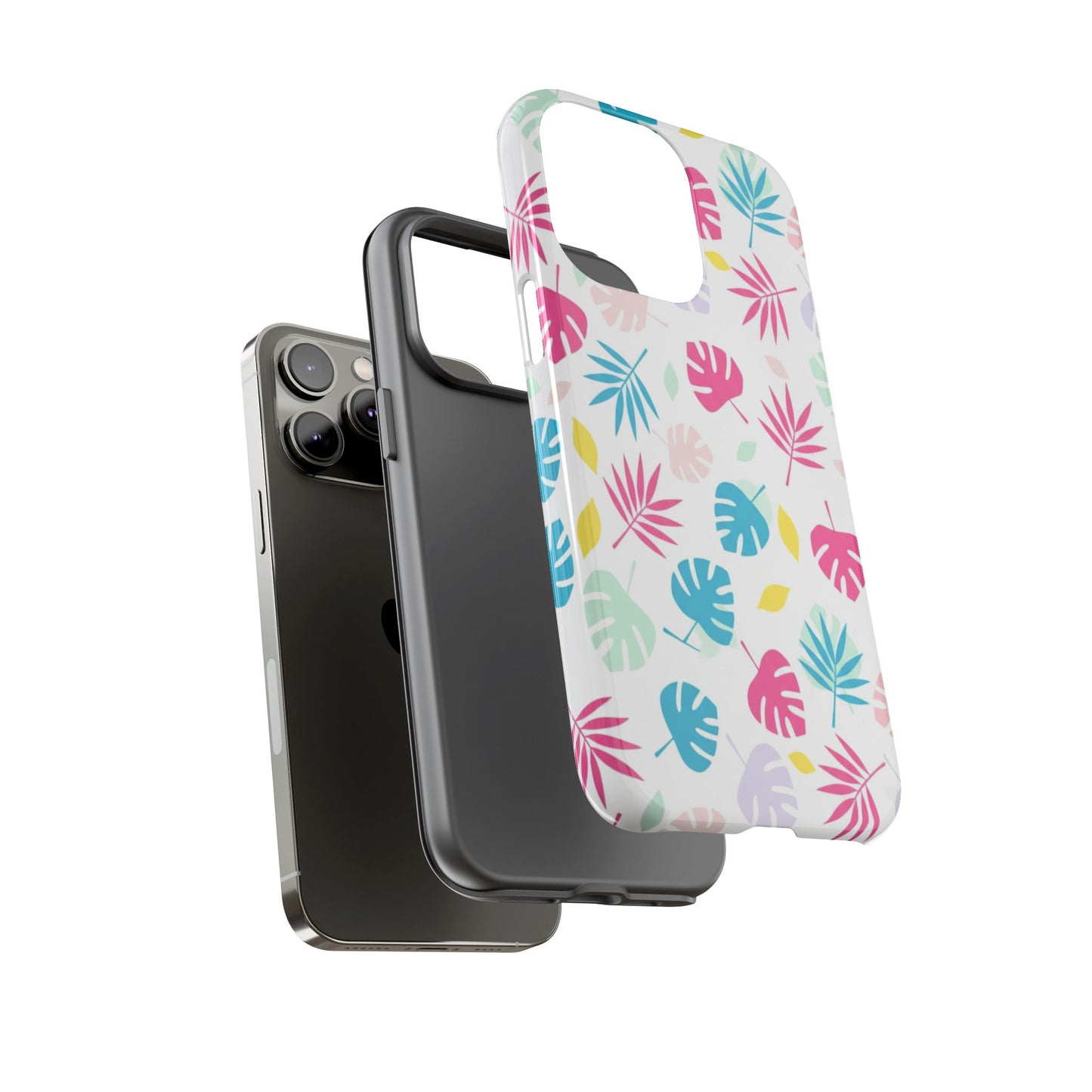 Tropical Leaf Phone Case — Colorful Pastel Monstera & Palm iPhone Case