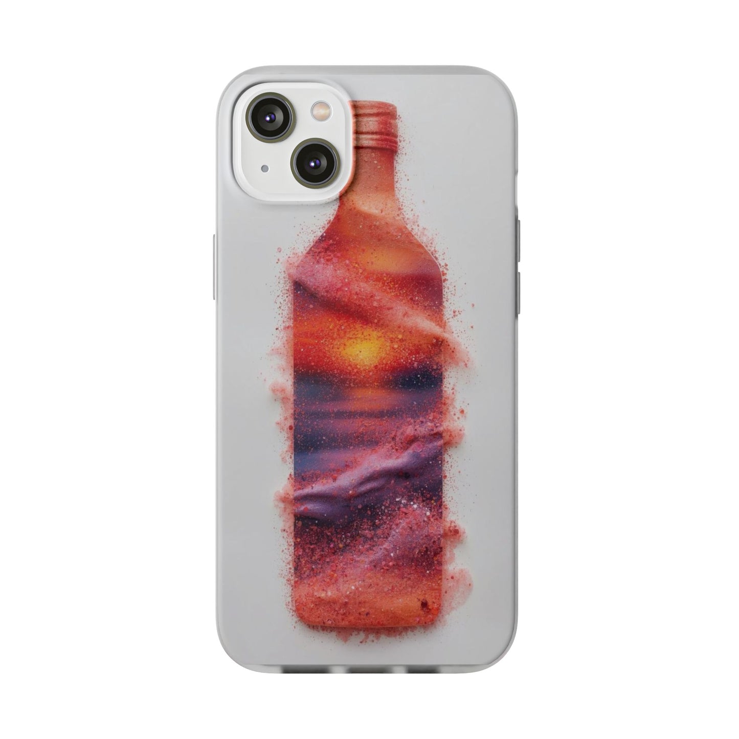 Galaxy Bottle Phone Case — Abstract Cosmic Beverage Design Flexible Case