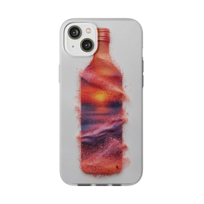 Galaxy Bottle Phone Case — Abstract Cosmic Beverage Design Flexible Case