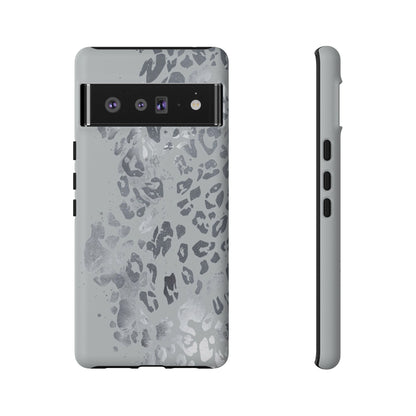 Gray Leopard Print Tough Phone Case