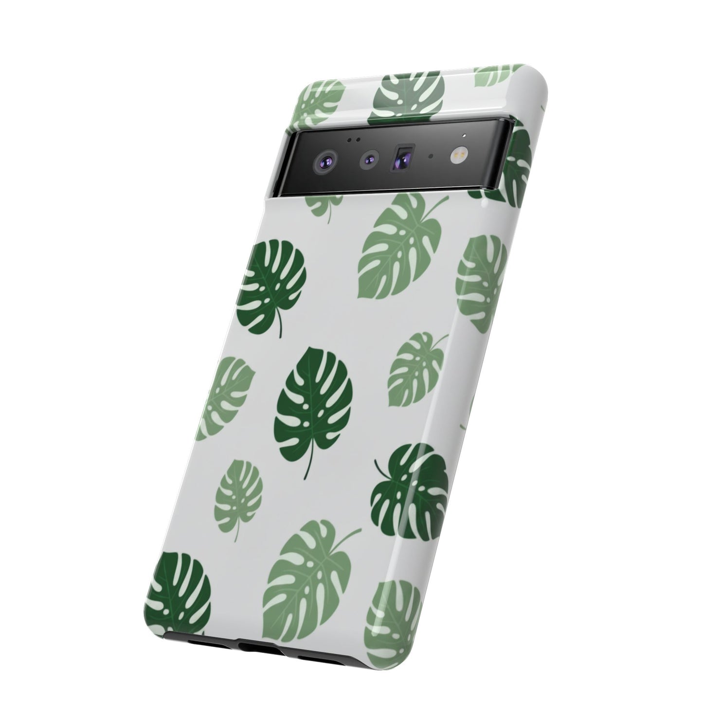 Monstera Leaf Phone Case — Tropical Green Pattern Tough Case