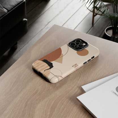 Abstract Earth Tones Phone Case — Minimal Geometric Design