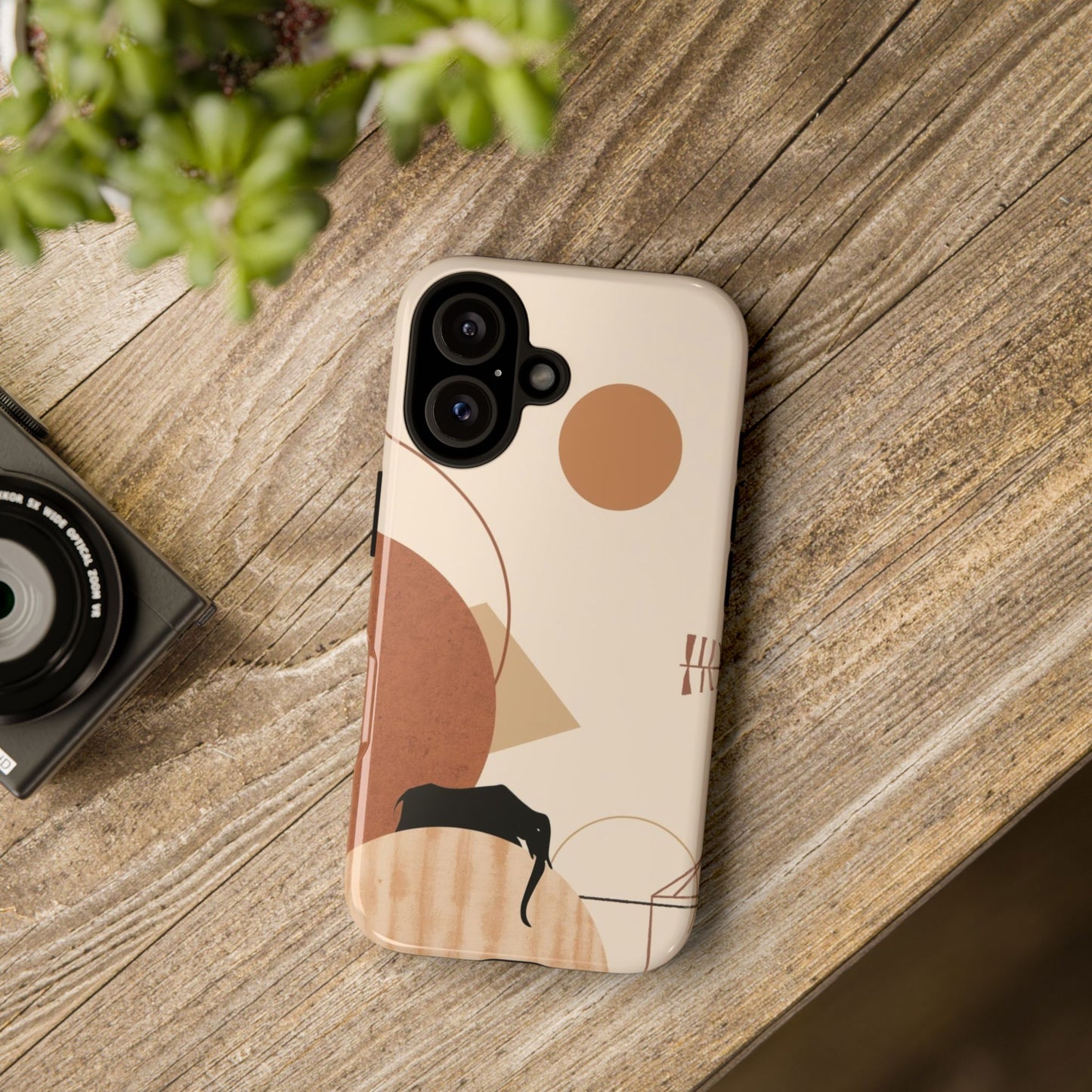 Abstract Earth Tones Phone Case — Minimal Geometric Design
