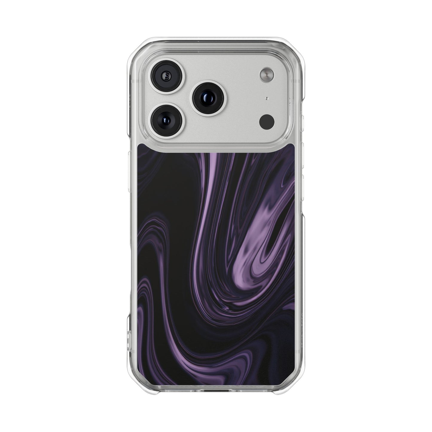 Clear Magnetic Impact Phone Case – Purple Marble Swirl