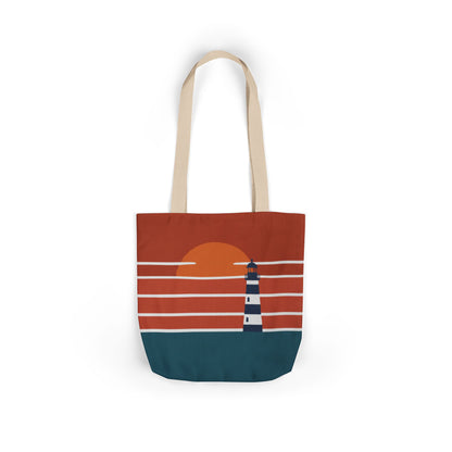 Sunset Lighthouse Canvas Tote