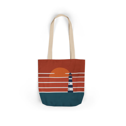 Sunset Lighthouse Canvas Tote