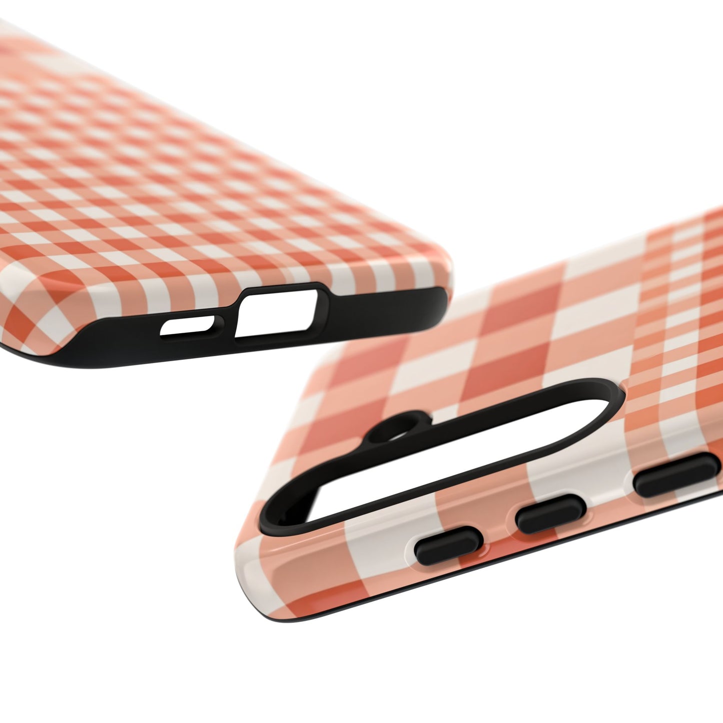 Buffalo Check Tough Phone Case — Orange Gingham Protective Cover