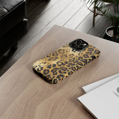 Leopard Print Tough Phone Case — Durable Protective iPhone Cover