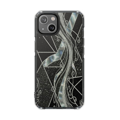 Clear Magnetic Impact Phone Case — Iridescent Geometric Design