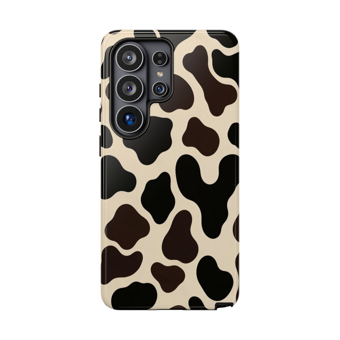 Cow Print Phone Case — Black & Cream Protective  Case