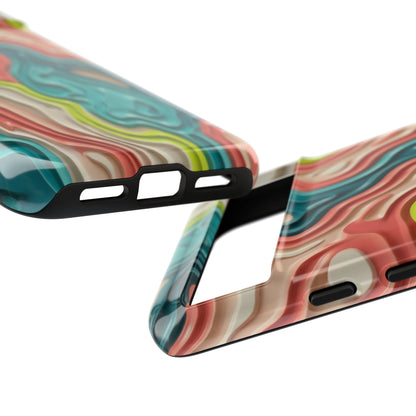 Abstract Contour Phone Case — Colorful Topographic Pattern Tough Case