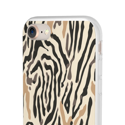 Zebra Stripe Phone Case – Neutral Animal Print Flexi Case