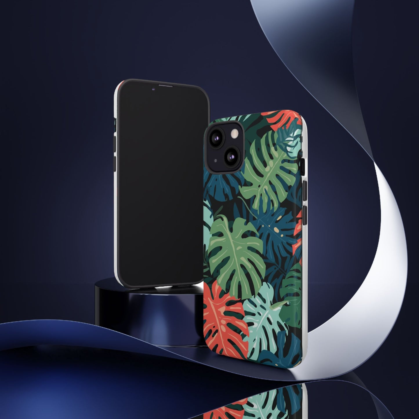 Tropical Monstera Phone Case — Colorful Leaf Protective Tough Case