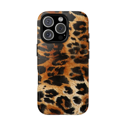Leopard Print Tough Phone Case – Rugged Protective iPhone Cover