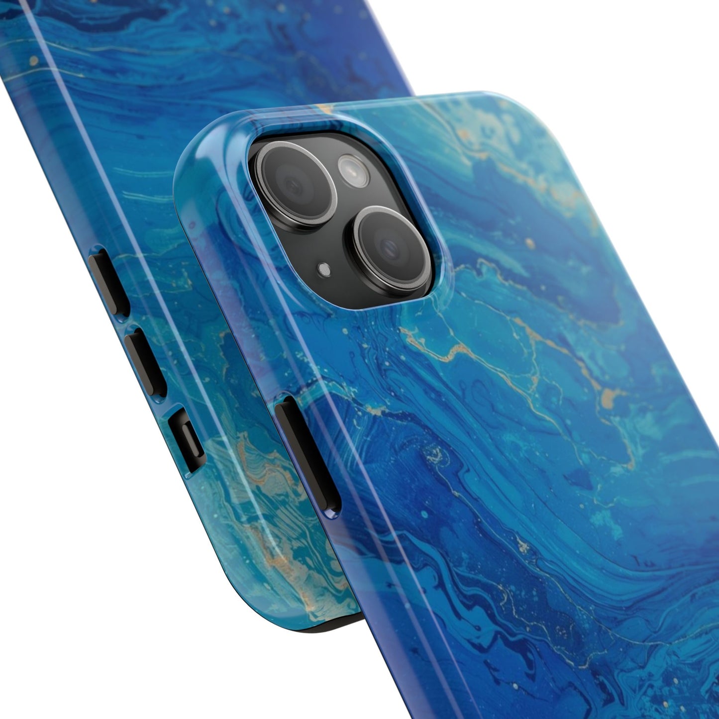 Blue Ocean Pebble Tough Phone Case — Protective Artistic Marble Design