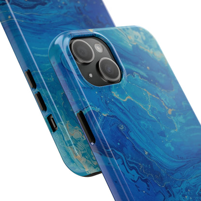 Blue Ocean Pebble Tough Phone Case — Protective Artistic Marble Design
