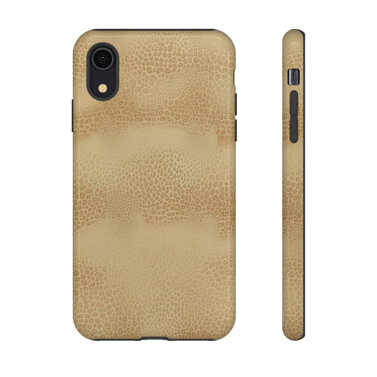 Tan Distressed Leather Texture Phone Case — Rugged Protective iPhone Cover