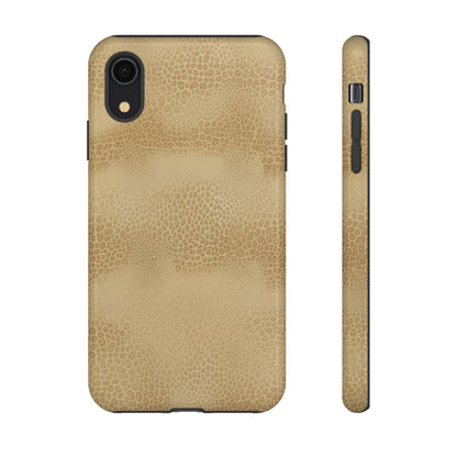 Tan Distressed Leather Texture Phone Case — Rugged Protective iPhone Cover