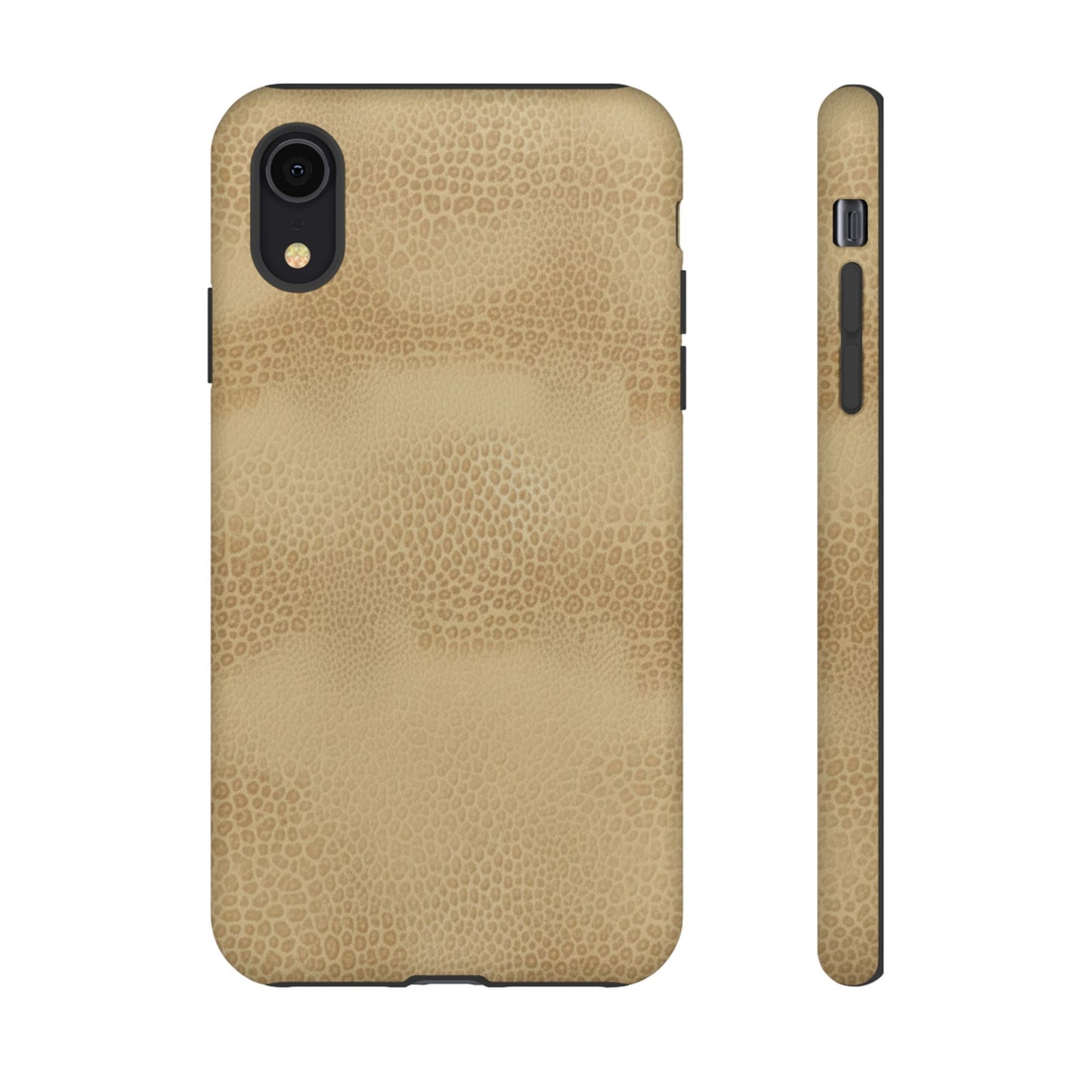 Tan Distressed Leather Texture Phone Case — Rugged Protective iPhone Cover