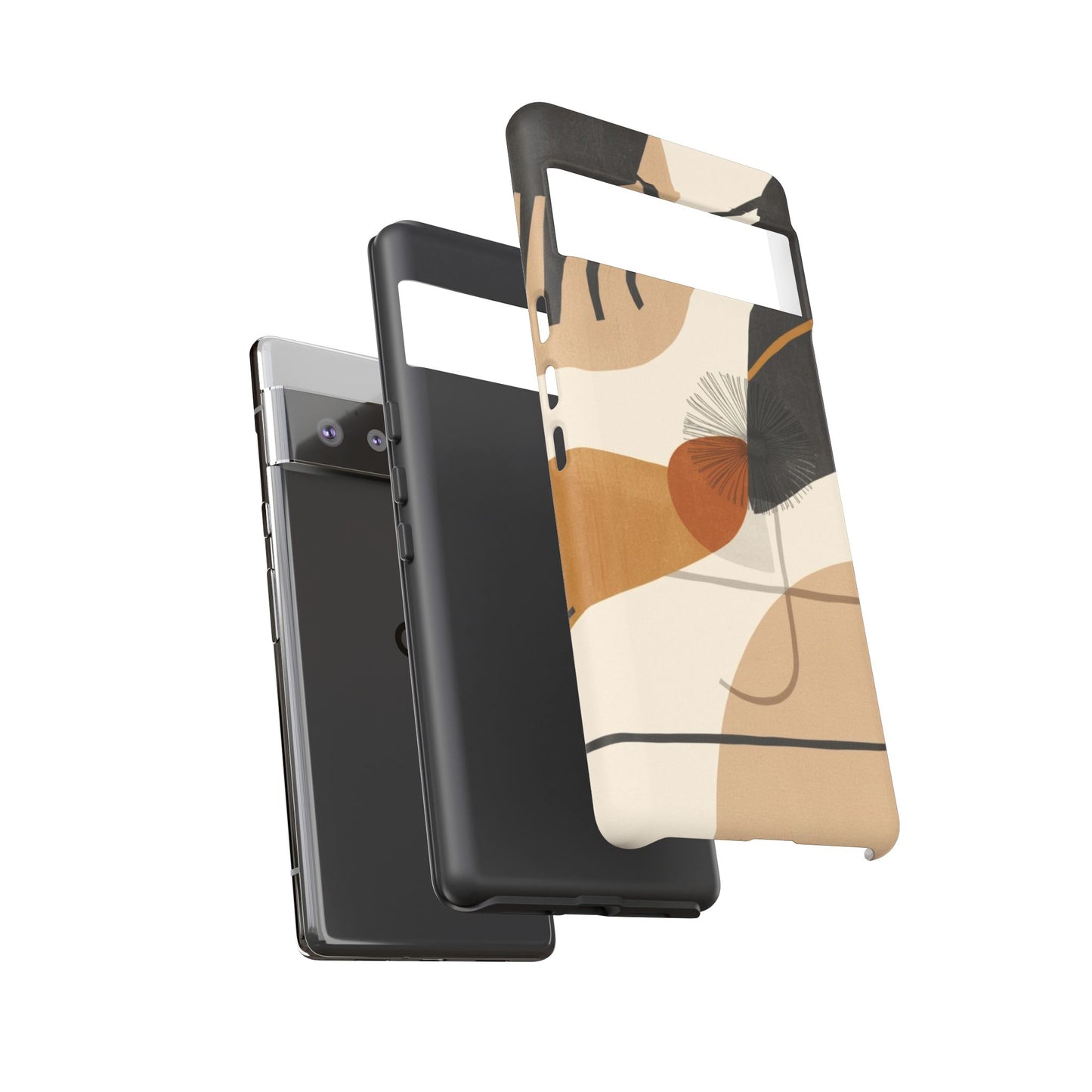 Abstract Earth Tone Phone Case — Mid-Century Minimalist Tough Case