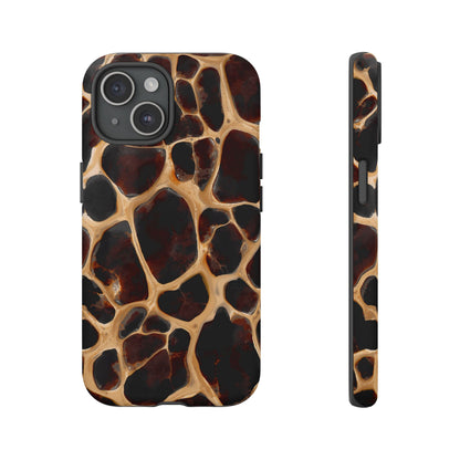 Phone Case — Brown Leather Dot Texture Rugged Protective Cover