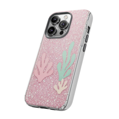 Pink Glitter Seaweed Tough Case - Sparkle Protective Phone Cover