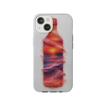Galaxy Bottle Phone Case — Abstract Cosmic Beverage Design Flexible Case