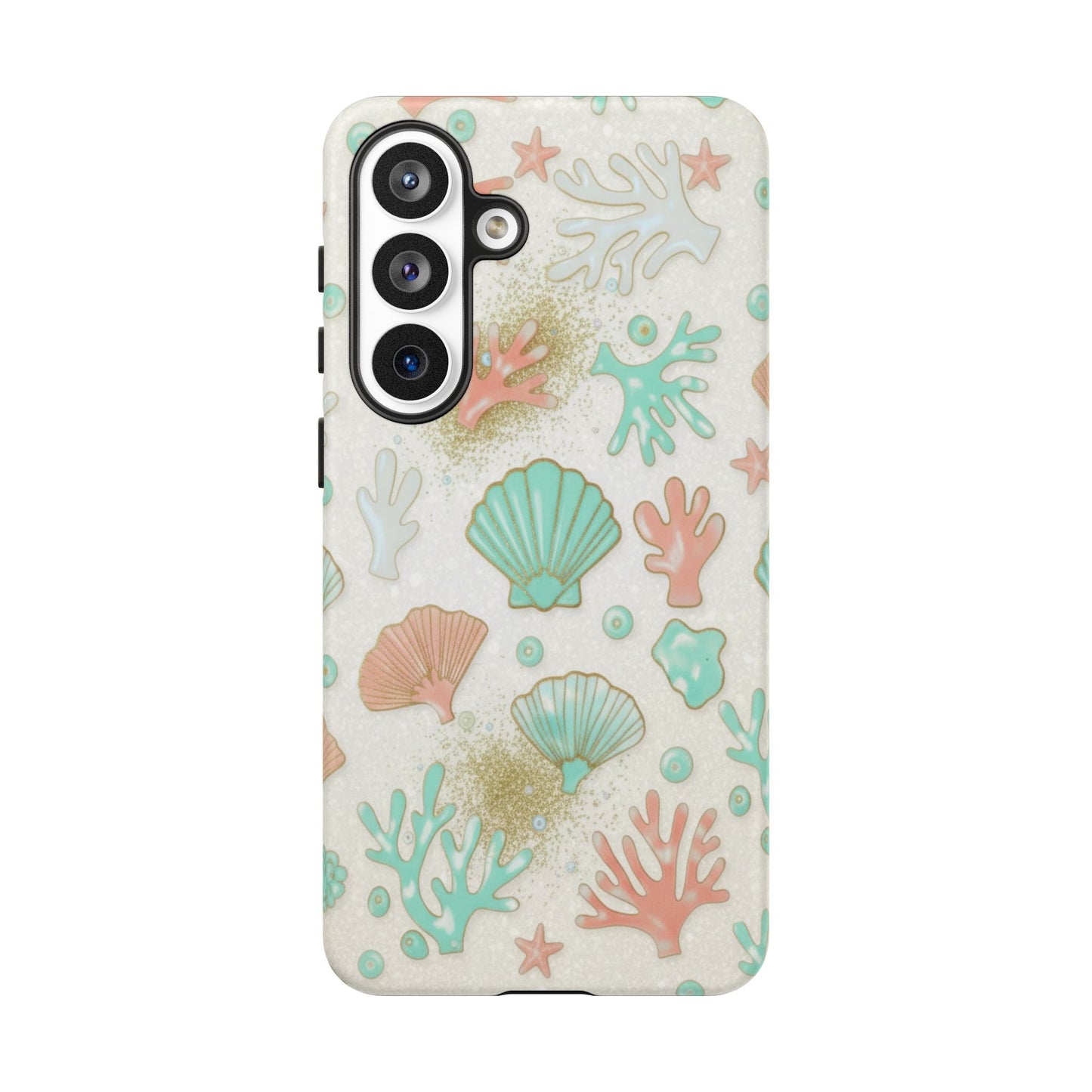 Seashell Coral Phone Case — Pastel Beach Shells Protective Tough Case