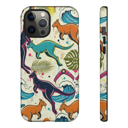 Tough Cases — Colorful Surfing Kangaroo Phone Case