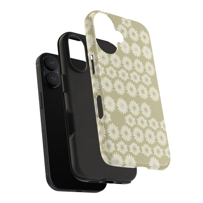 Daisy Pattern Tough Phone Case — Protective Floral iPhone Cover