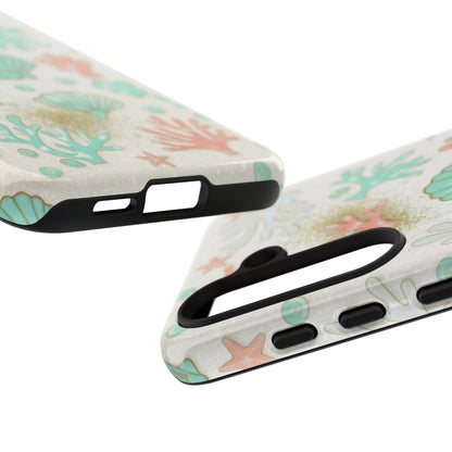 Seashell Coral Phone Case — Pastel Beach Shells Protective Tough Case